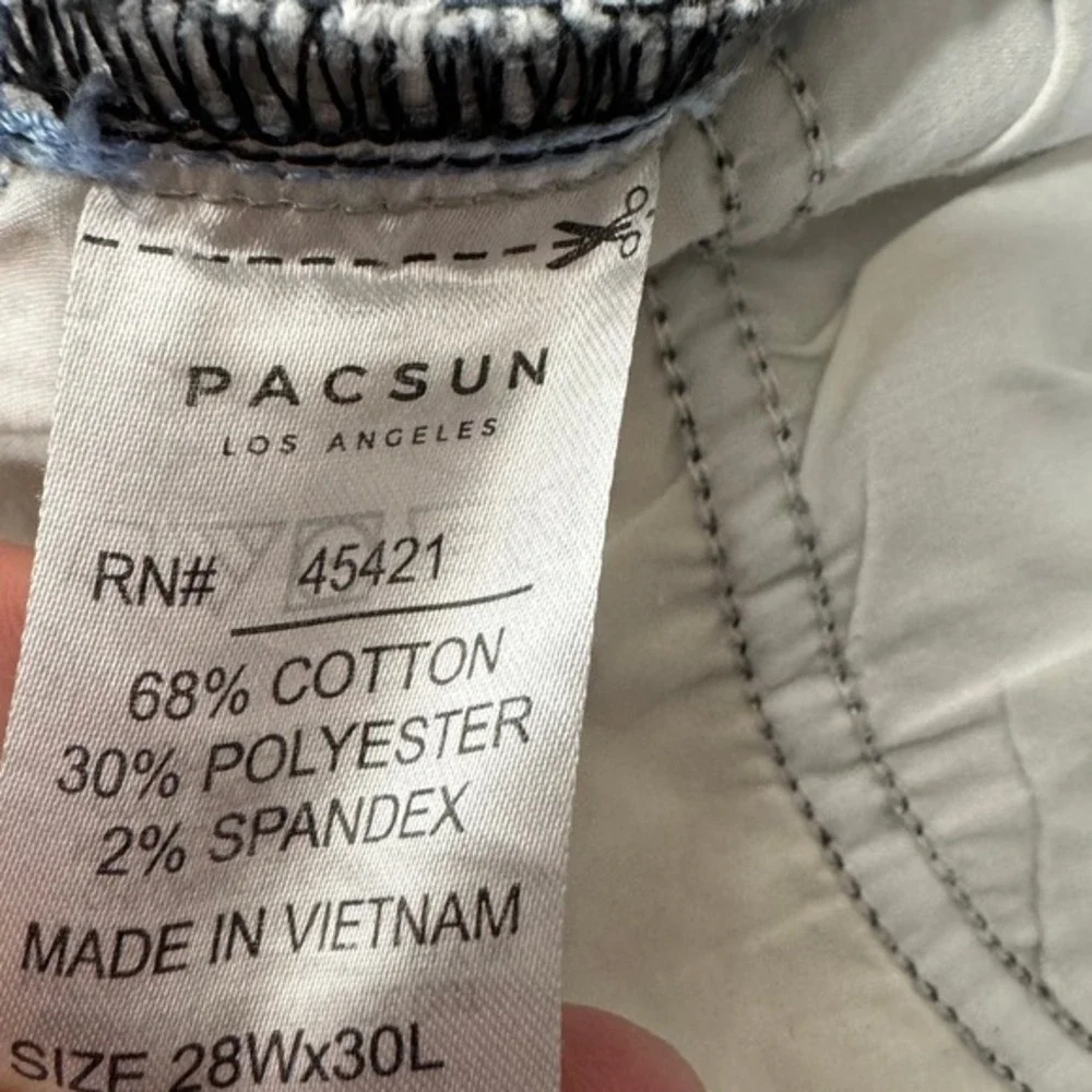 Pacsun Mens‎ Stacked Skinny Light Wash Ripped Jeans Size 28x30 Active Stretch